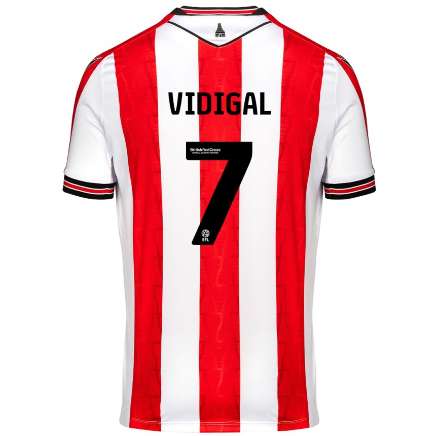 Women Football André Vidigal #7 Red White Home Jersey 2024/25 T-Shirt Za