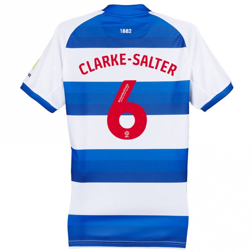 Women Football Jake Clarke-Salter #6 White Blue Home Jersey 2024/25 T-Shirt Za