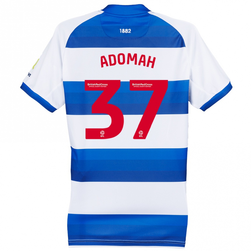 Women Football Albert Adomah #37 White Blue Home Jersey 2024/25 T-Shirt Za