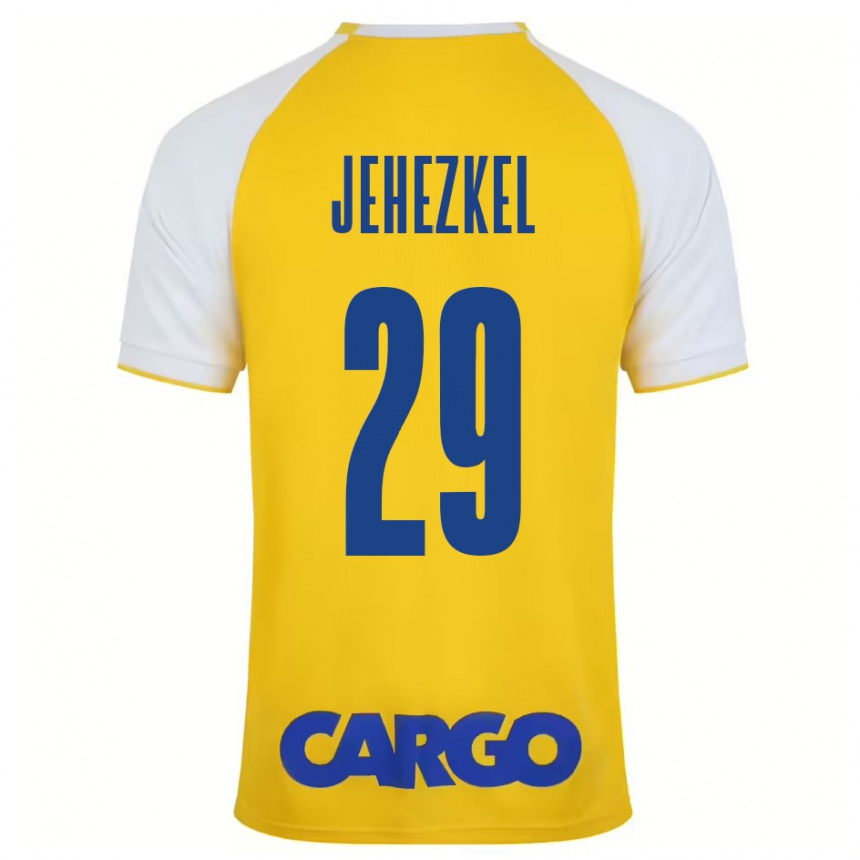 Women Football Sagiv Jehezkel #29 Yellow White Home Jersey 2024/25 T-Shirt Za