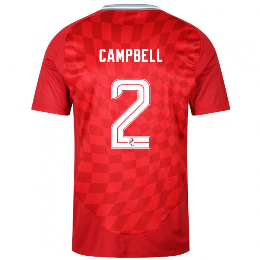 Women Football Loren Campbell #2 Red Home Jersey 2024/25 T-Shirt Za