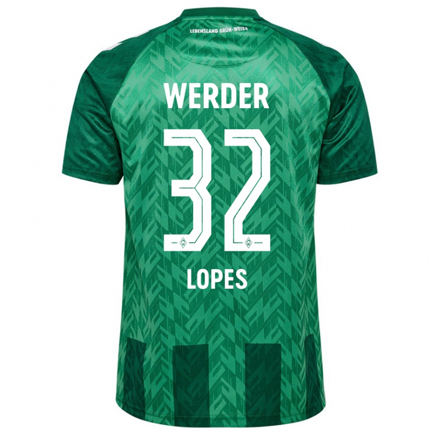 Women Football Eugenio Lopes #32 Green Home Jersey 2024/25 T-Shirt Za