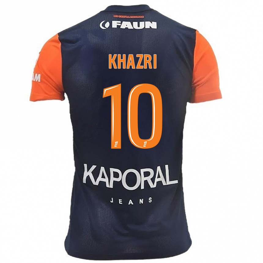 Women Football Wahbi Khazri #10 Navy Blue Orange Home Jersey 2024/25 T-Shirt Za