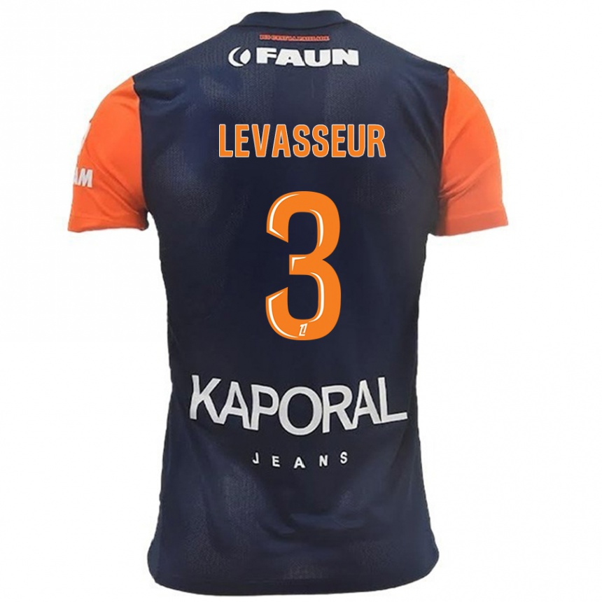 Women Football Marie Levasseur #3 Navy Blue Orange Home Jersey 2024/25 T-Shirt Za