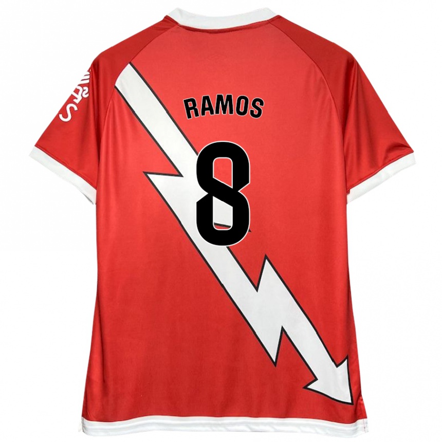 Women Football Iván Ramos #8 White Red Home Jersey 2024/25 T-Shirt Za