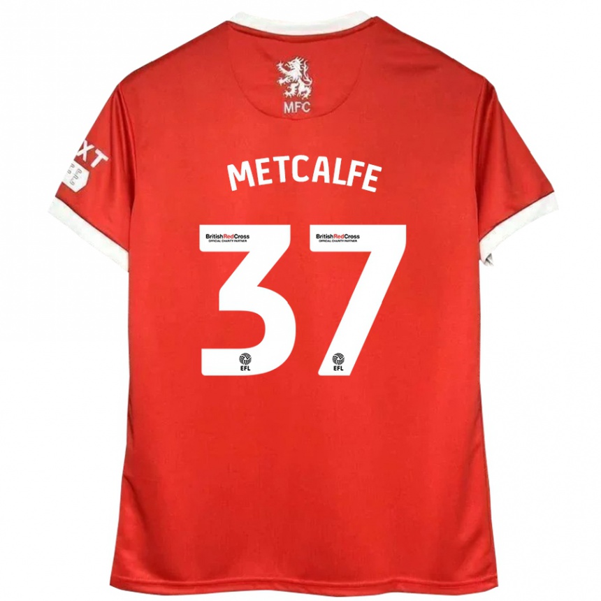 Women Football Max Metcalfe #37 Red White Home Jersey 2024/25 T-Shirt Za