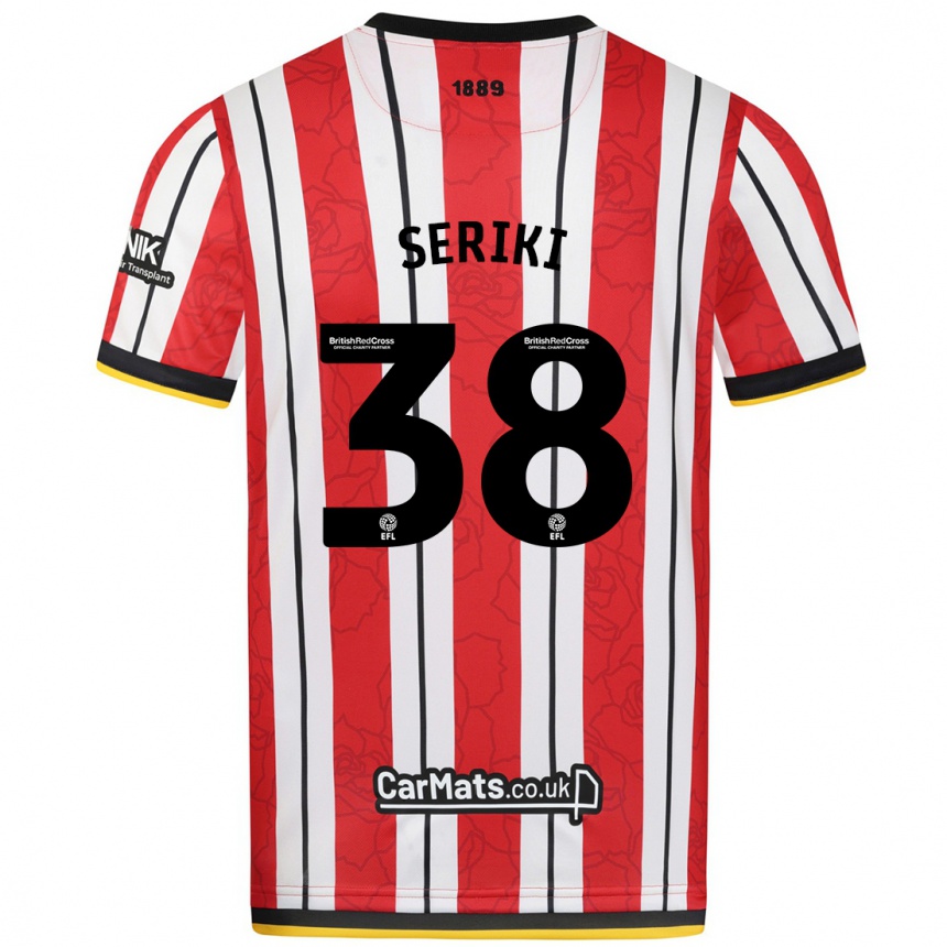 Women Football Femi Seriki #38 Red White Stripes Home Jersey 2024/25 T-Shirt Za