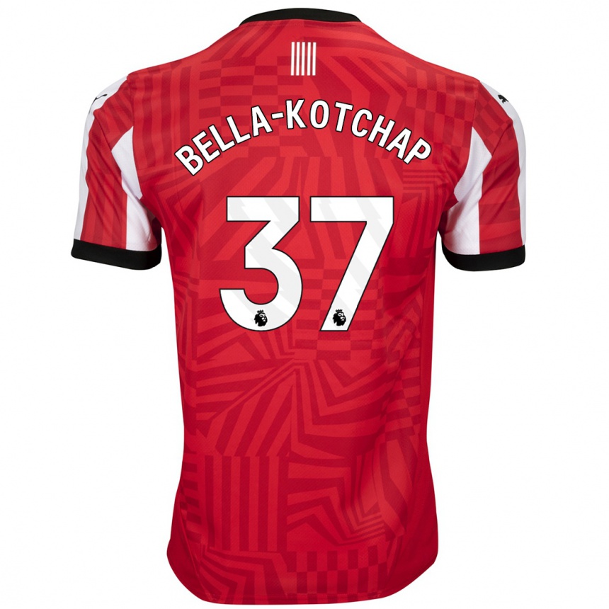 Women Football Armel Bella-Kotchap #37 Red White Home Jersey 2024/25 T-Shirt Za