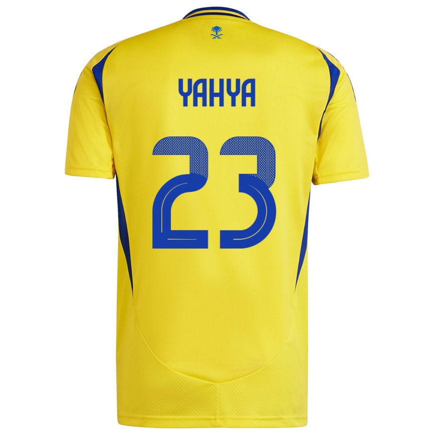 Women Football Ayman Yahya #23 Yellow Blue Home Jersey 2024/25 T-Shirt Za