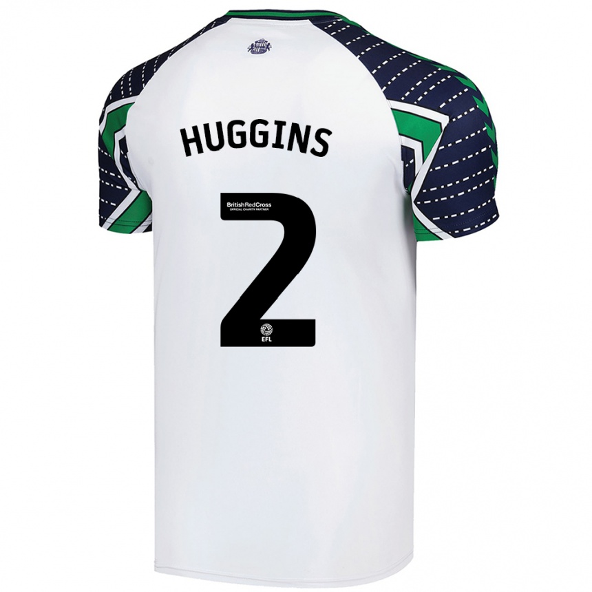 Women Football Niall Huggins #2 White Away Jersey 2024/25 T-Shirt Za