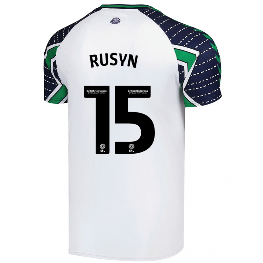 Women Football Nazariy Rusyn #15 White Away Jersey 2024/25 T-Shirt Za