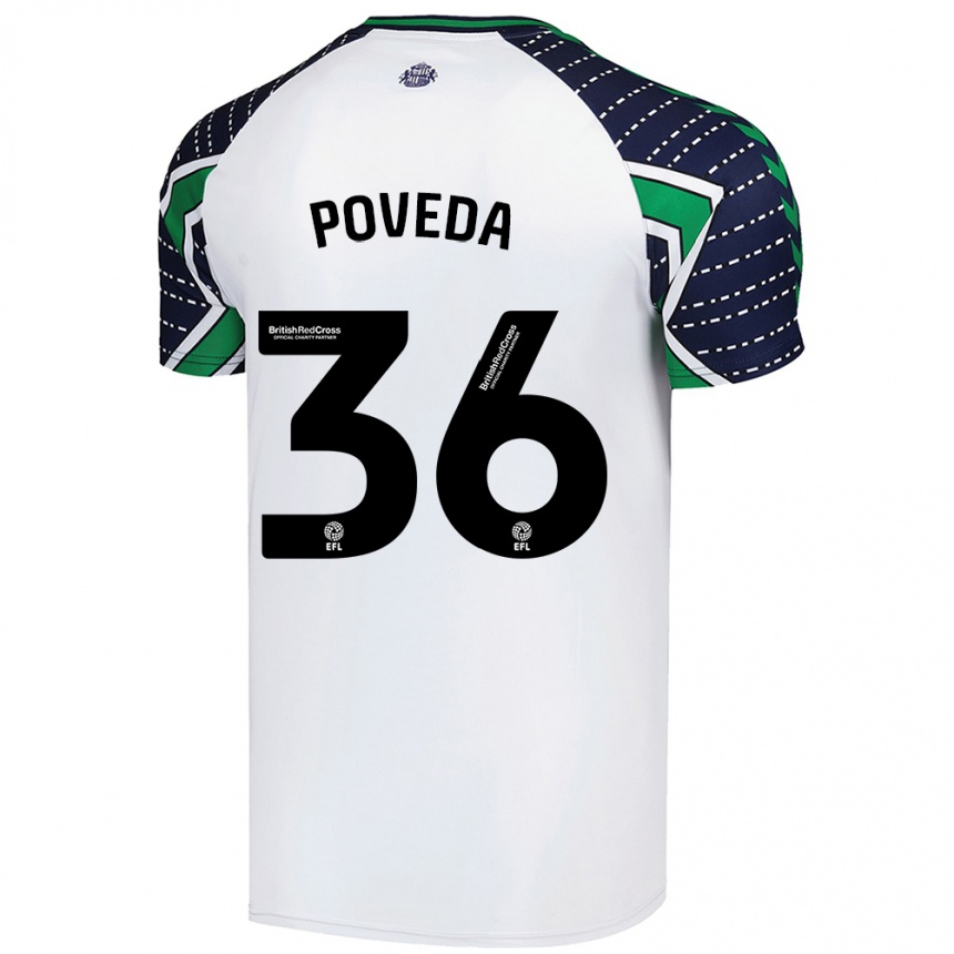 Women Football Ian Poveda #36 White Away Jersey 2024/25 T-Shirt Za