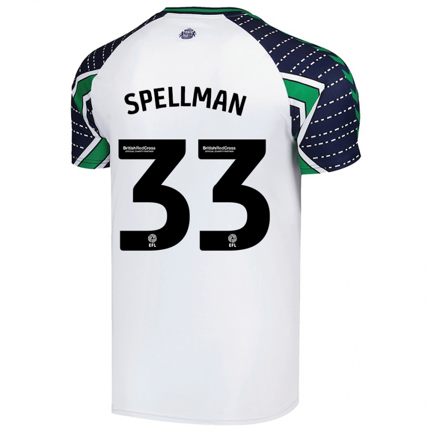 Women Football Michael Spellman #33 White Away Jersey 2024/25 T-Shirt Za