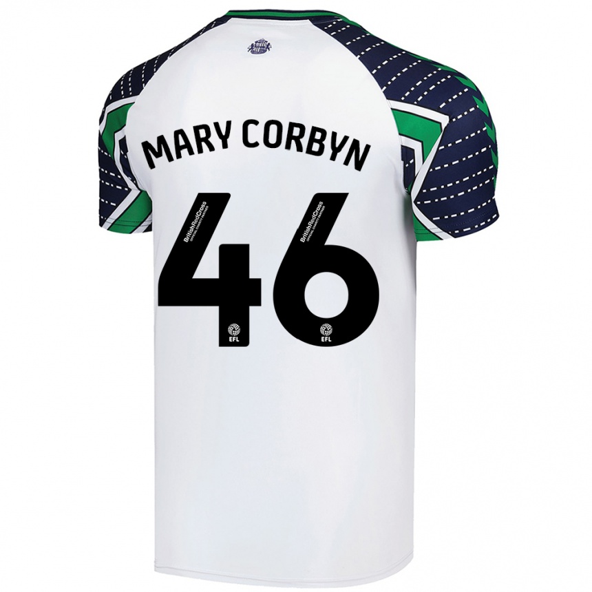 Women Football Mary Corbyn #46 White Away Jersey 2024/25 T-Shirt Za