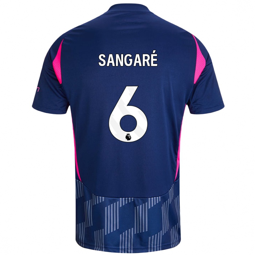 Women Football Ibrahim Sangaré #6 Royal Blue Pink Away Jersey 2024/25 T-Shirt Za