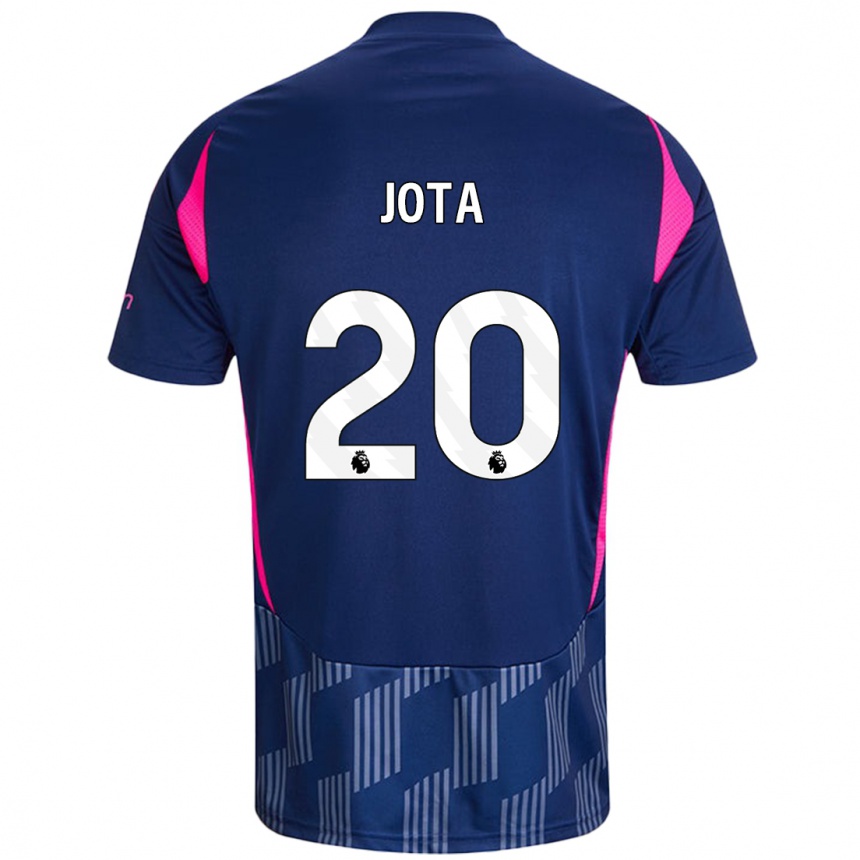 Women Football Jota Silva #20 Royal Blue Pink Away Jersey 2024/25 T-Shirt Za