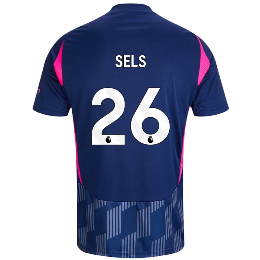 Women Football Matz Sels #26 Royal Blue Pink Away Jersey 2024/25 T-Shirt Za