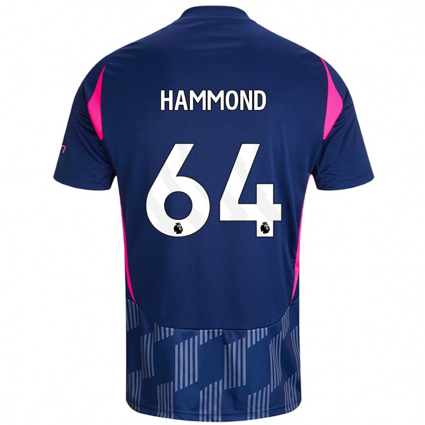 Women Football Ben Hammond #64 Royal Blue Pink Away Jersey 2024/25 T-Shirt Za