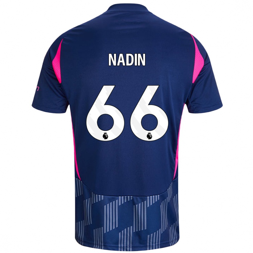 Women Football Jack Nadin #66 Royal Blue Pink Away Jersey 2024/25 T-Shirt Za