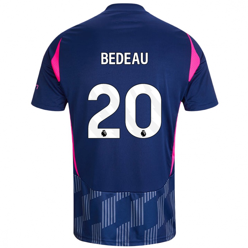 Women Football Naomi Bedeau #20 Royal Blue Pink Away Jersey 2024/25 T-Shirt Za