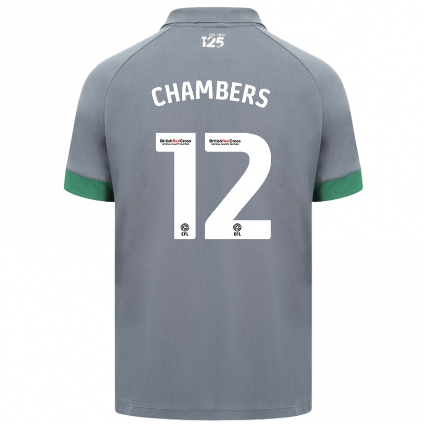 Women Football Calum Chambers #12 Dark Gray Away Jersey 2024/25 T-Shirt Za