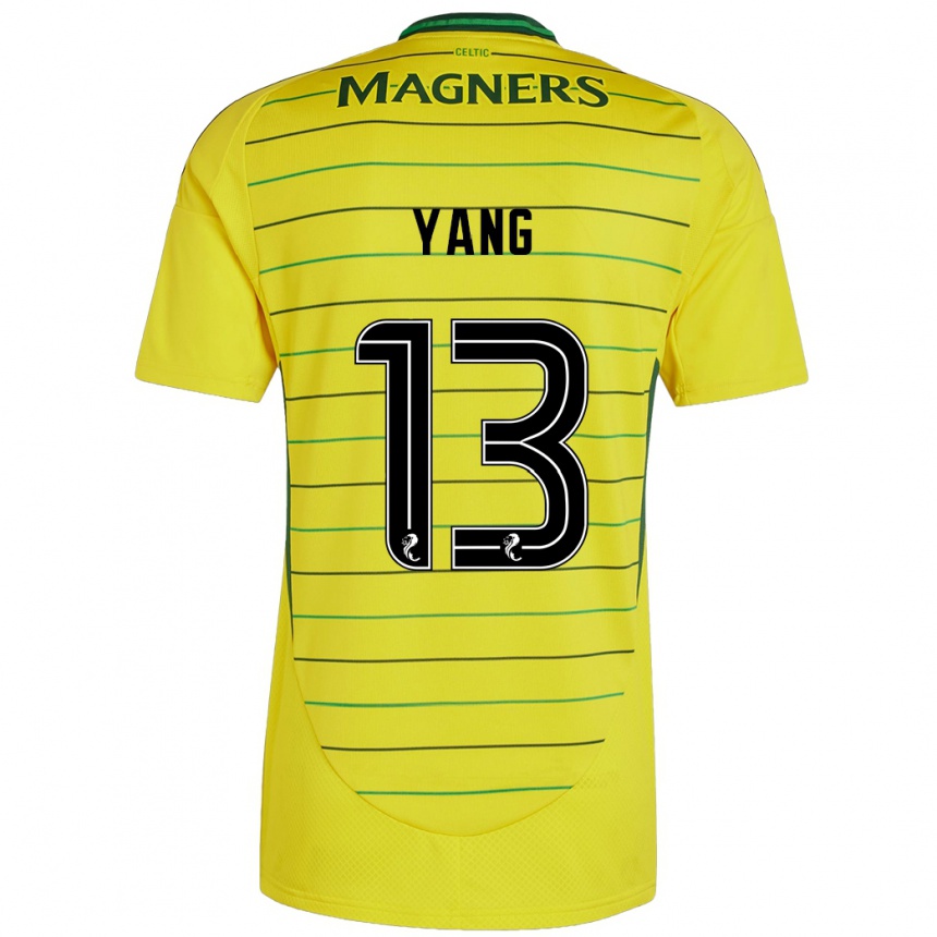 Women Football Hyun-Jun Yang #13 Yellow Away Jersey 2024/25 T-Shirt Za