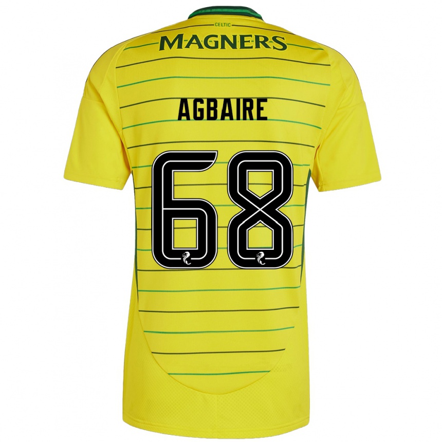 Women Football Lenny Agbaire #68 Yellow Away Jersey 2024/25 T-Shirt Za