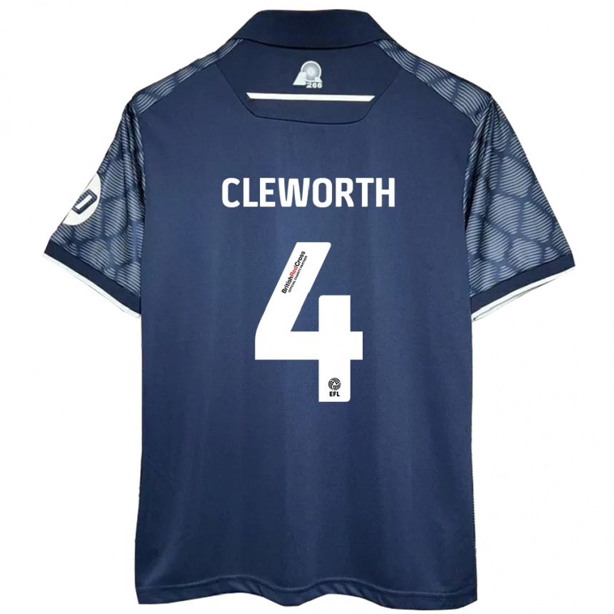 Women Football Max Cleworth #4 Black Away Jersey 2024/25 T-Shirt Za