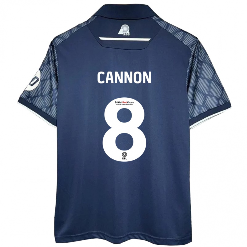 Women Football Andy Cannon #8 Black Away Jersey 2024/25 T-Shirt Za