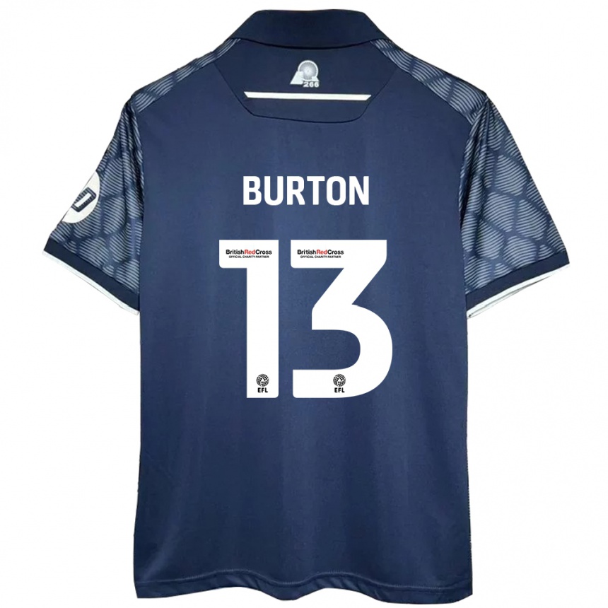 Women Football Callum Burton #13 Black Away Jersey 2024/25 T-Shirt Za