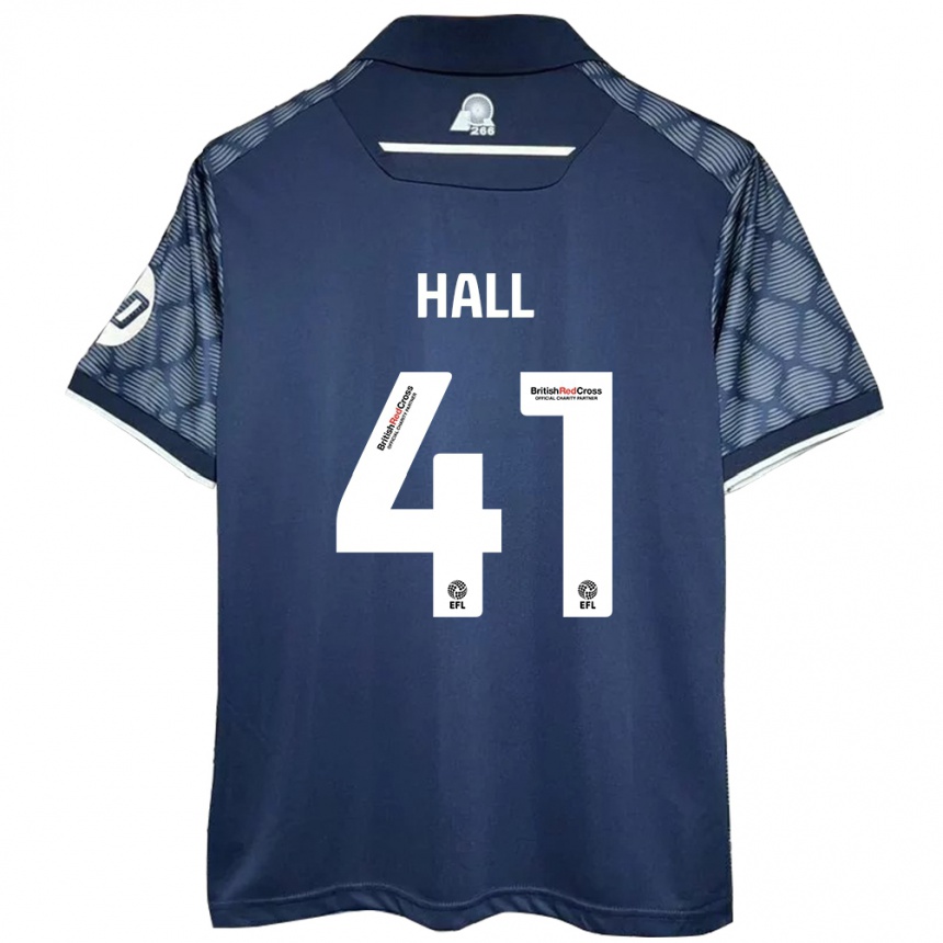 Women Football Liam Hall #41 Black Away Jersey 2024/25 T-Shirt Za