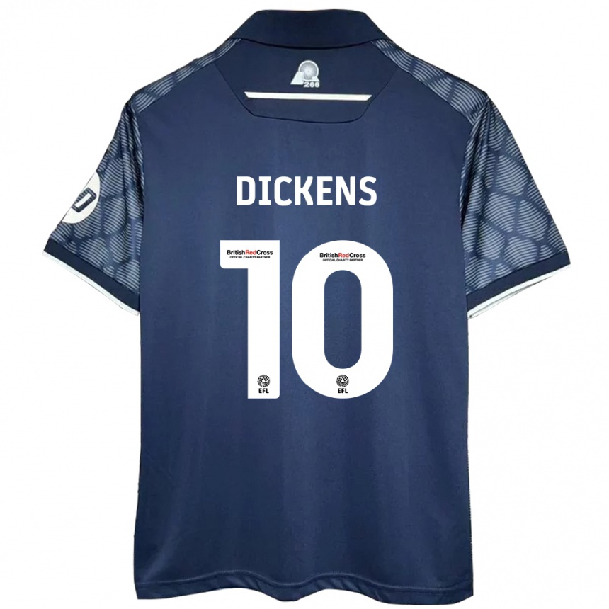 Women Football Tj Dickens #10 Black Away Jersey 2024/25 T-Shirt Za