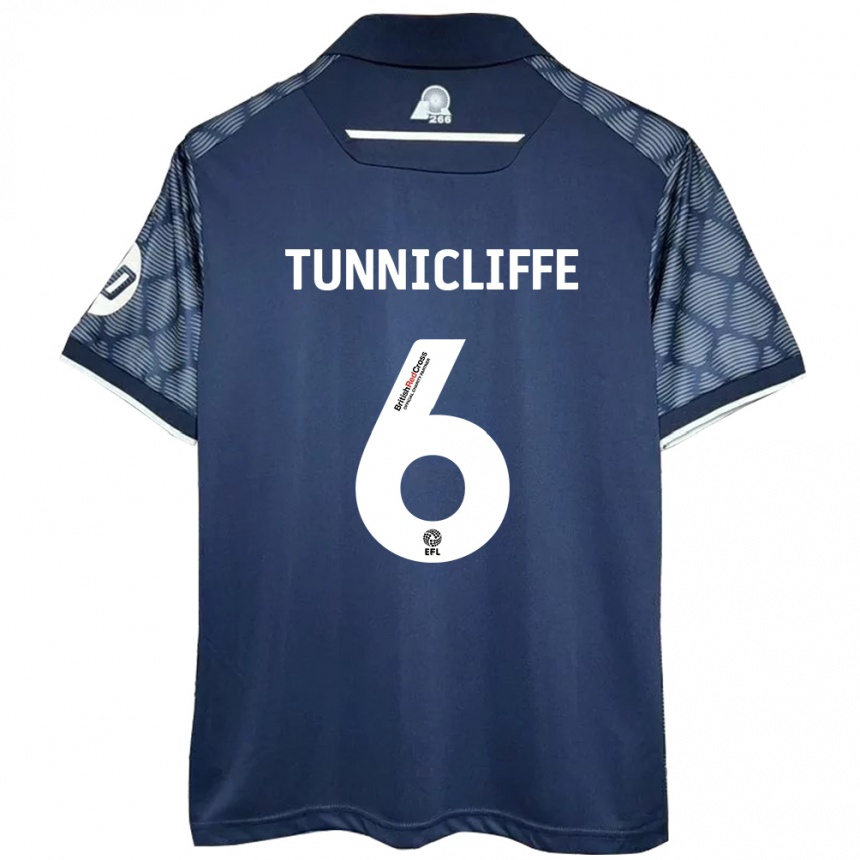 Women Football Jordan Tunnicliffe #6 Black Away Jersey 2024/25 T-Shirt Za