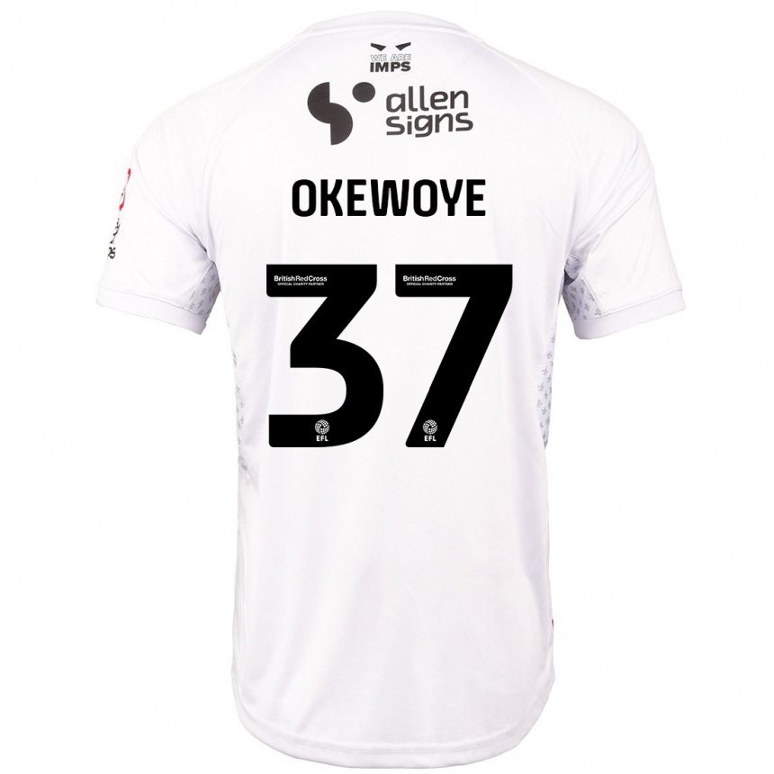 Women Football Gbolahan Okewoye #37 Red White Away Jersey 2024/25 T-Shirt Za