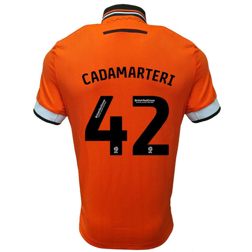 Women Football Bailey Cadamarteri #42 Orange White Away Jersey 2024/25 T-Shirt Za