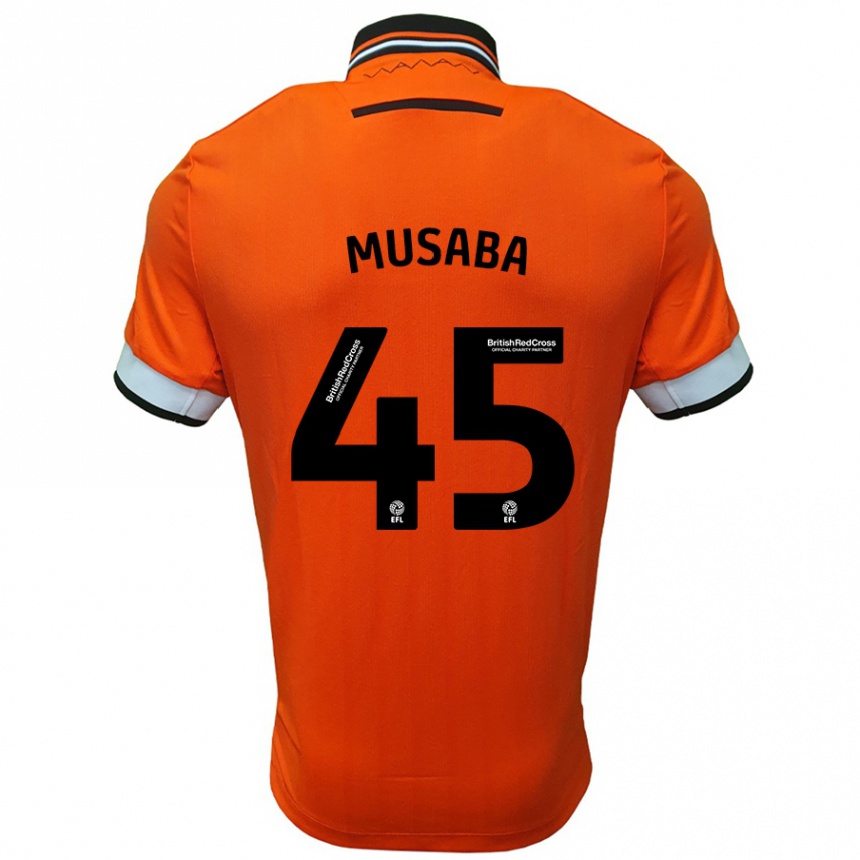 Women Football Anthony Musaba #45 Orange White Away Jersey 2024/25 T-Shirt Za