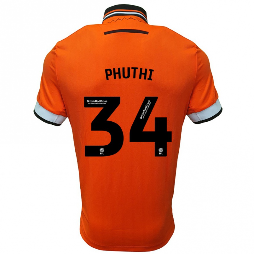 Women Football Joey Phuthi #34 Orange White Away Jersey 2024/25 T-Shirt Za