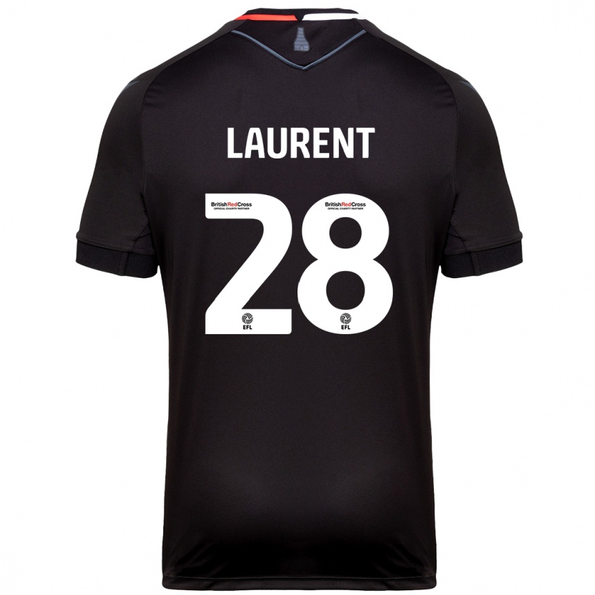 Women Football Josh Laurent #28 Black Away Jersey 2024/25 T-Shirt Za