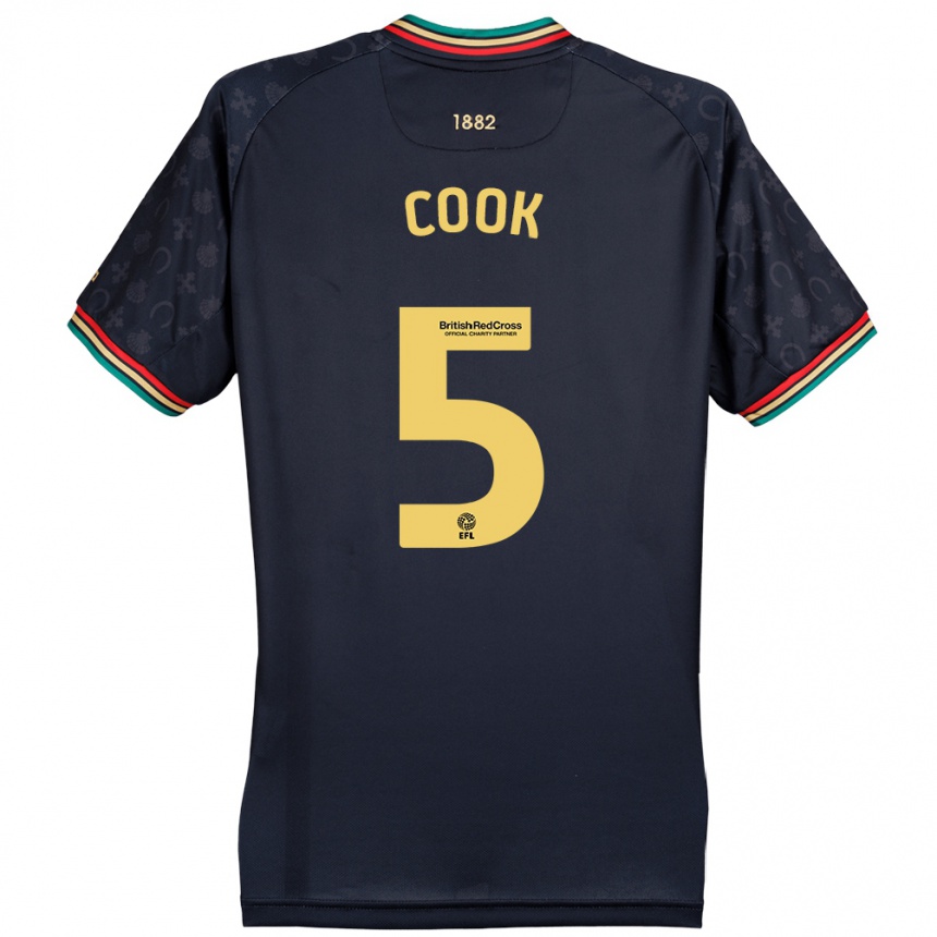 Women Football Steve Cook #5 Dark Navy Blue Away Jersey 2024/25 T-Shirt Za