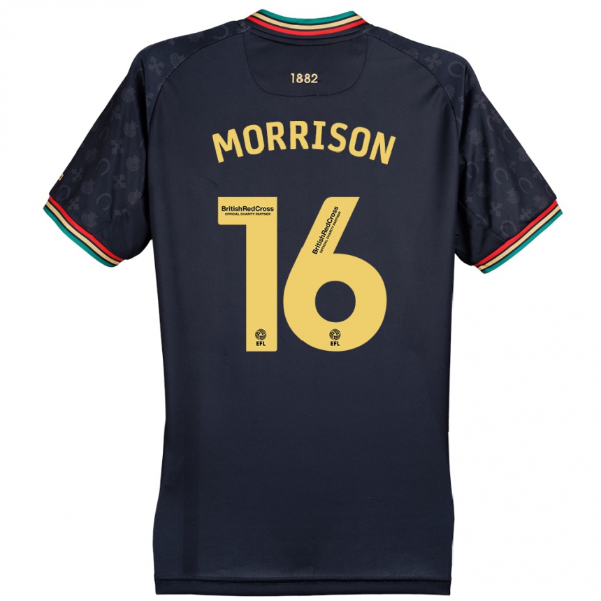 Women Football Liam Morrison #16 Dark Navy Blue Away Jersey 2024/25 T-Shirt Za