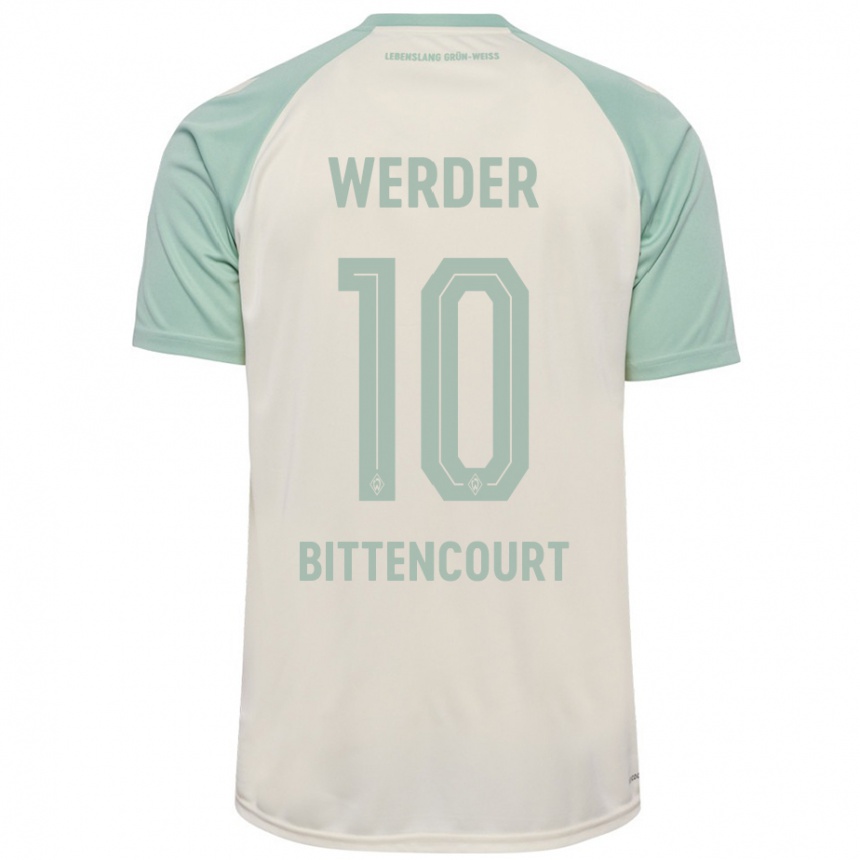 Women Football Leonardo Bittencourt #10 Off-White Light Green Away Jersey 2024/25 T-Shirt Za