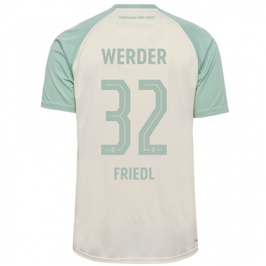 Women Football Marco Friedl #32 Off-White Light Green Away Jersey 2024/25 T-Shirt Za