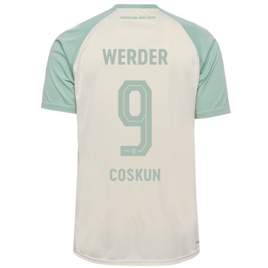 Women Football Boran-Firat Coskun #9 Off-White Light Green Away Jersey 2024/25 T-Shirt Za