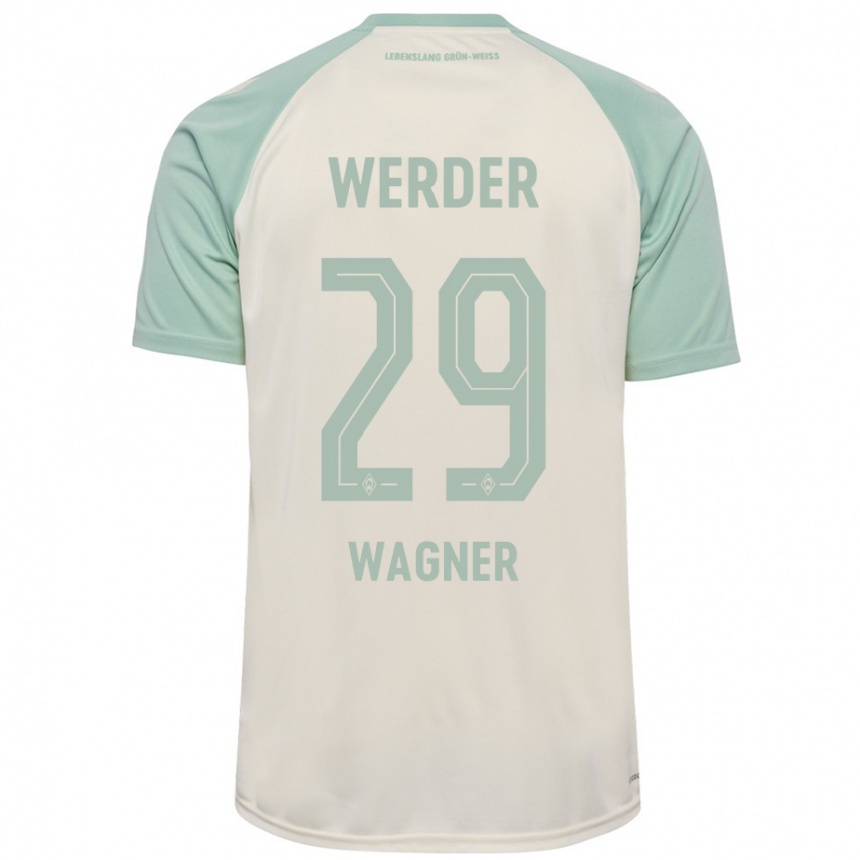 Women Football Paul Wagner #29 Off-White Light Green Away Jersey 2024/25 T-Shirt Za