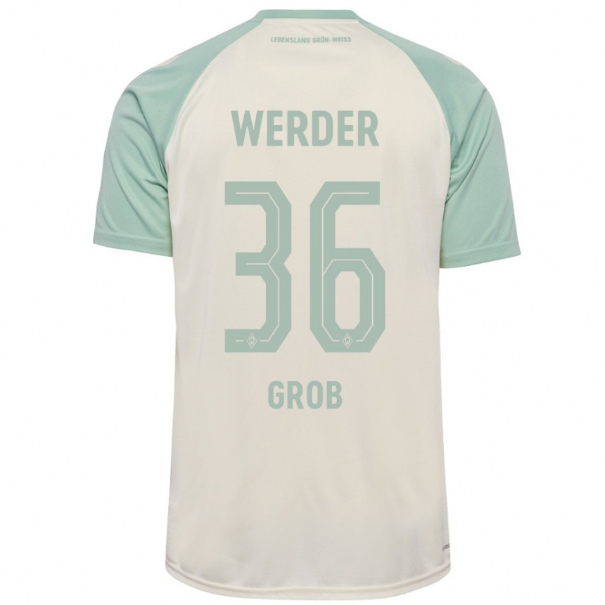 Women Football Christian Groß #36 Off-White Light Green Away Jersey 2024/25 T-Shirt Za