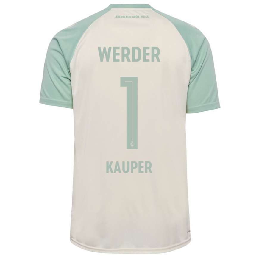 Women Football Ben Käuper #1 Off-White Light Green Away Jersey 2024/25 T-Shirt Za