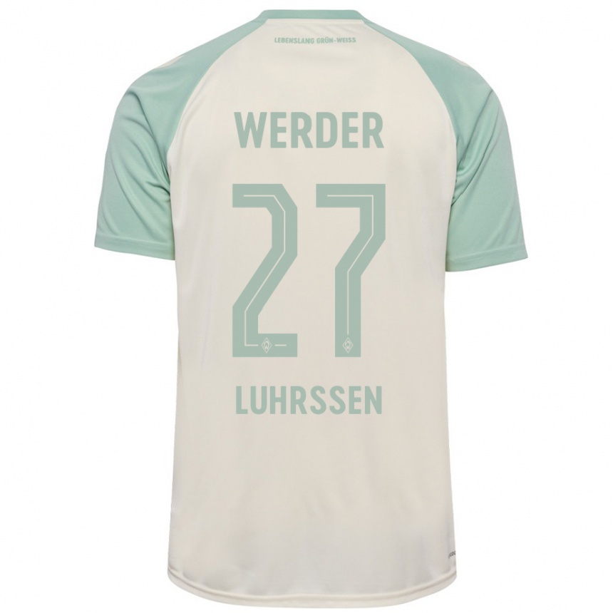 Women Football Nina Luhrssen #27 Off-White Light Green Away Jersey 2024/25 T-Shirt Za