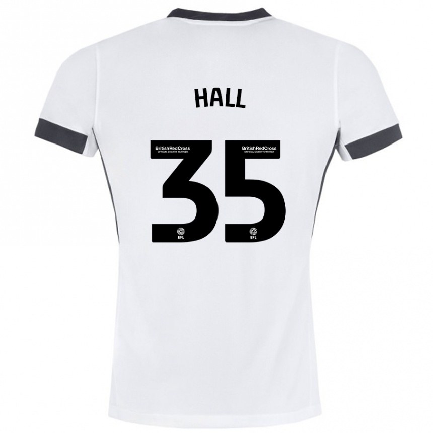 Women Football George Hall #35 White Black Away Jersey 2024/25 T-Shirt Za