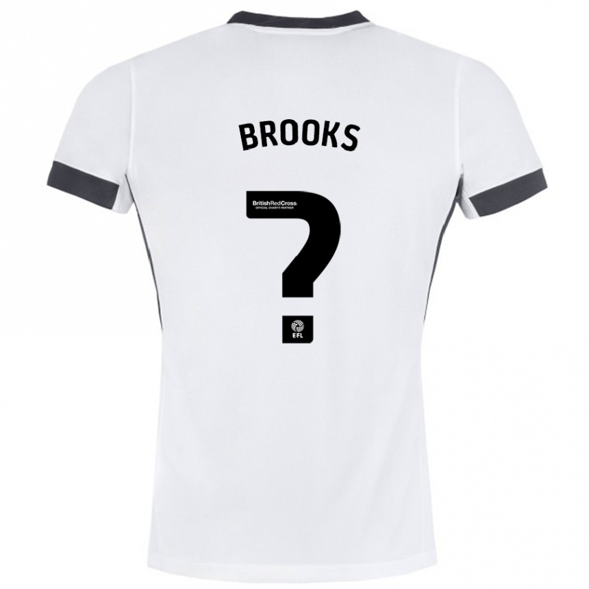 Women Football Kobi Brooks #0 White Black Away Jersey 2024/25 T-Shirt Za