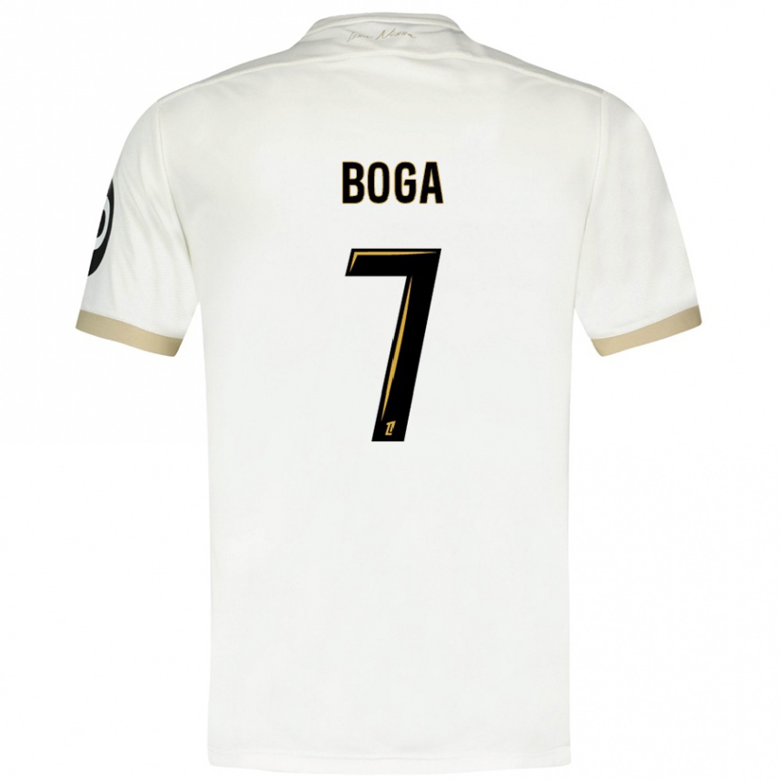 Women Football Jérémie Boga #7 White Gold Away Jersey 2024/25 T-Shirt Za